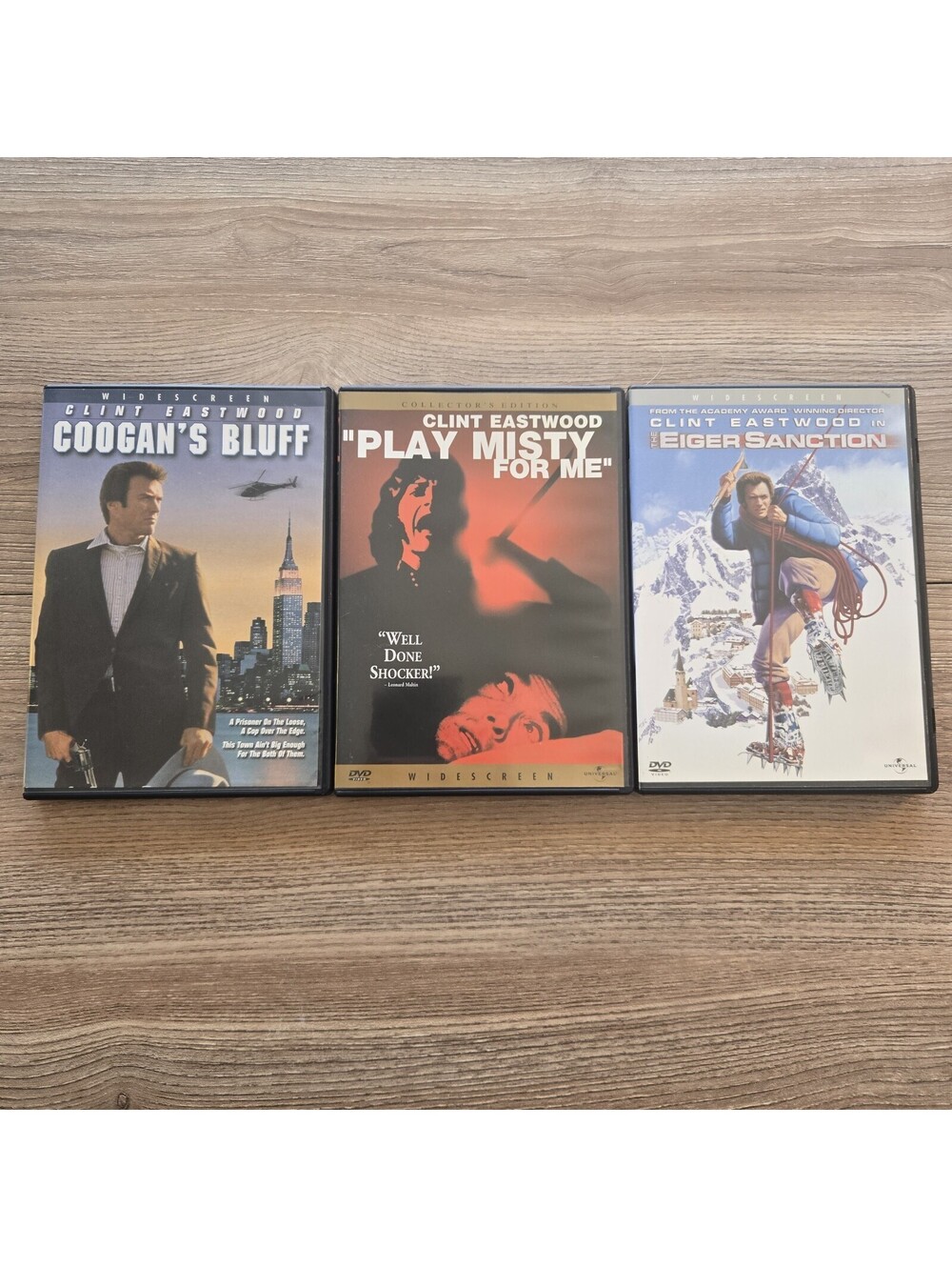 Clint Eastwood 3-DVD LOT Coogan's Bluff + Play Misty for Me + Eiger Sanction